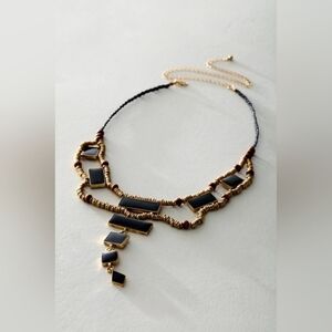 Free People Lately Necklace Black & Gold Combo
